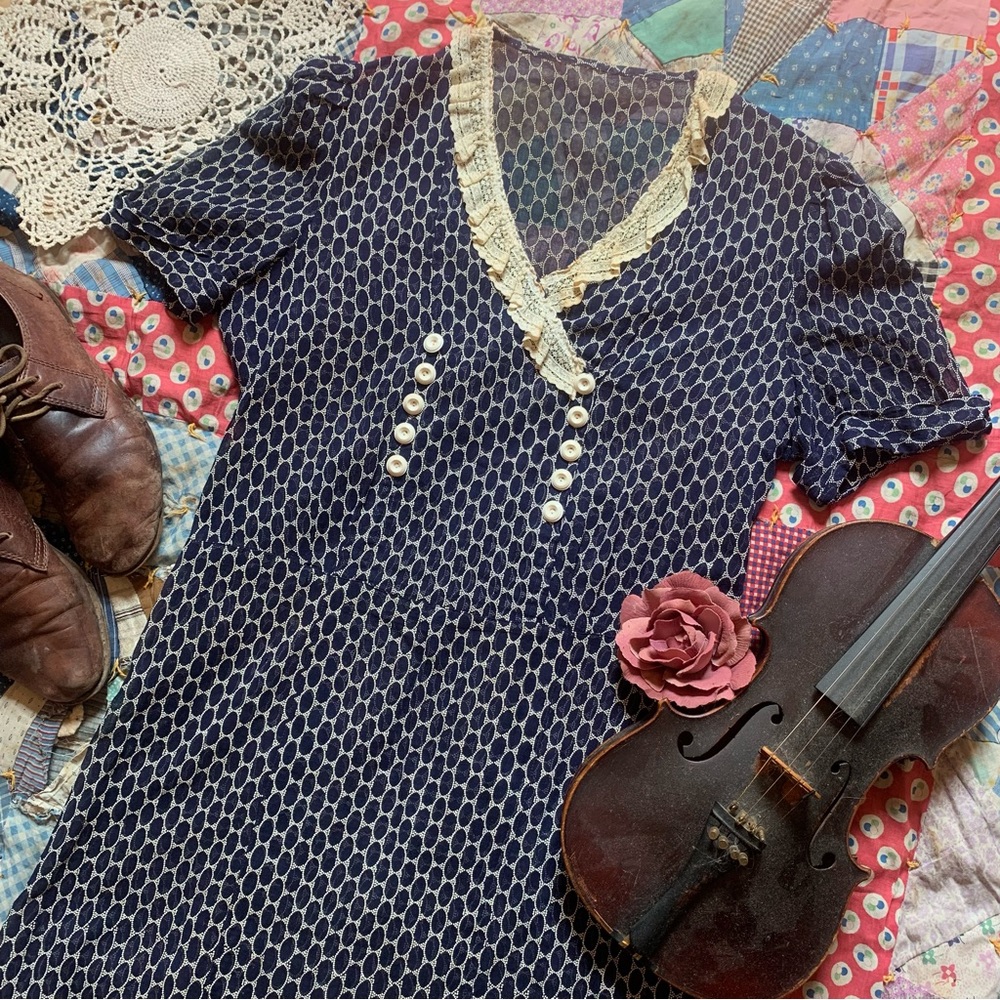 🧵1930s True Vintage Day Dress🧵